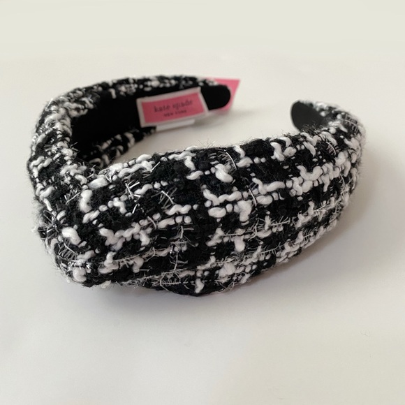 kate spade Accessories Kate Spade Tweed Twisted Headband Black Nwt